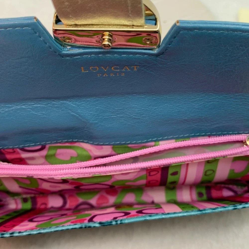 Lovcat Paris Wallet Light Blue Crocodile Print Vintage Y2K - Picture 9 of 15